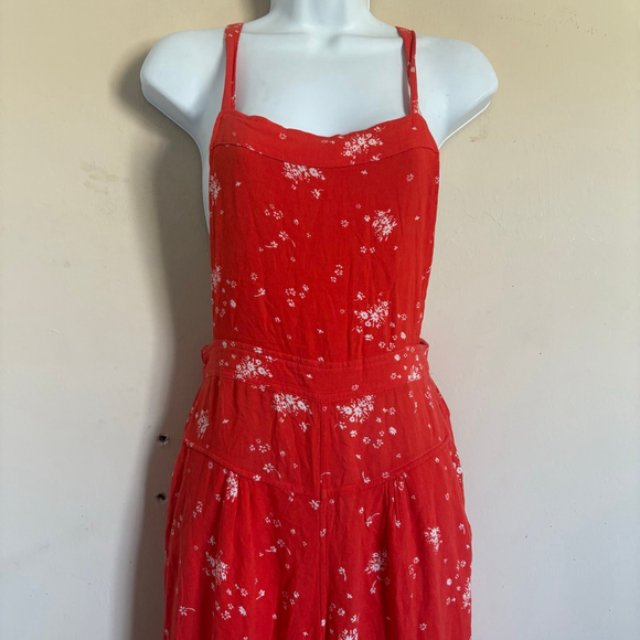 Free People Sweet In The Streets Orange Jumpsuit XS - Picture 5 of 13